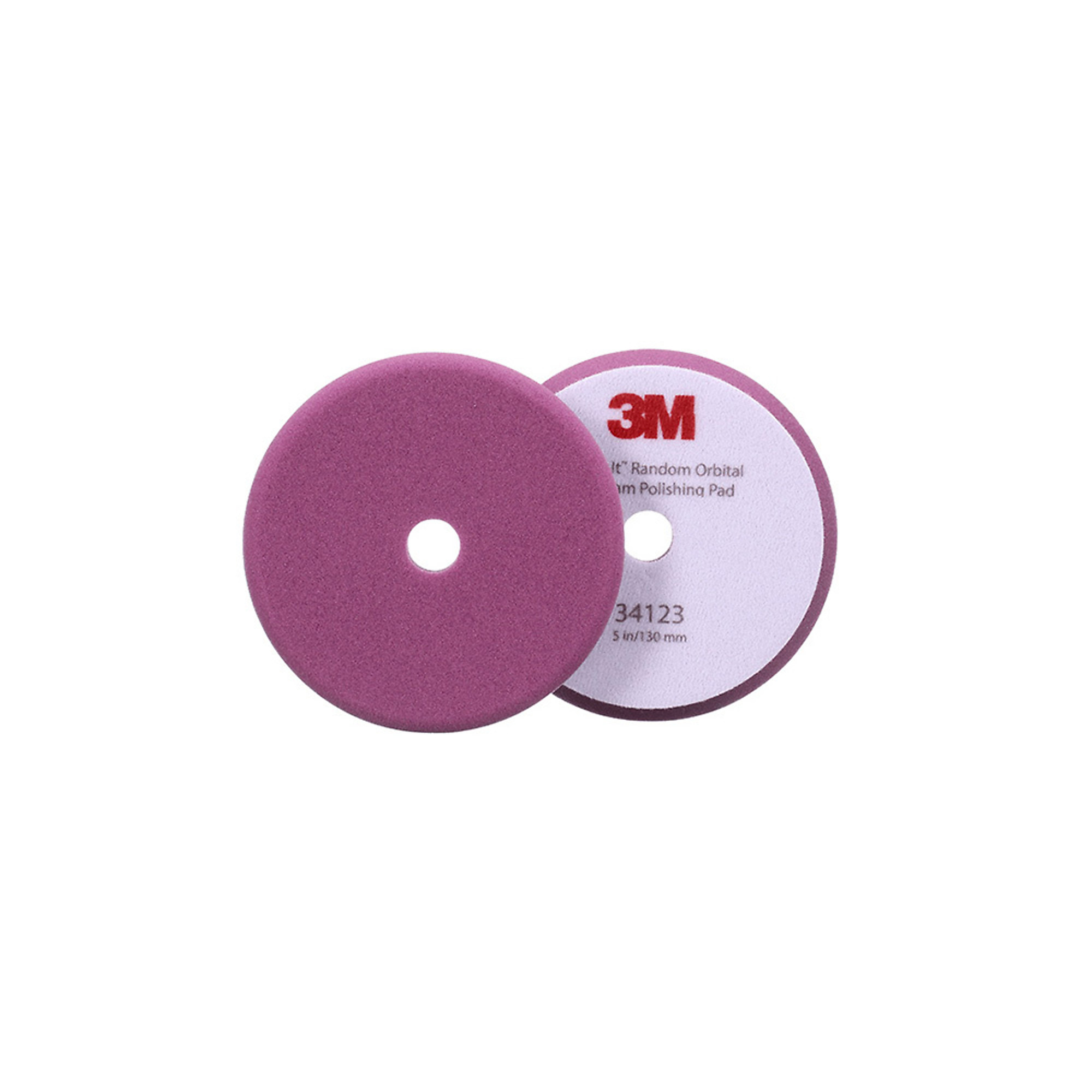 3M Perfect-It Random Orbital Foam Polishing Pad — 5in., Purple, 2 Pads/Bag, Model# 34123